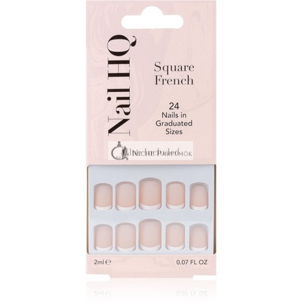 Nail HQ Square French False Nails - 24 pcs