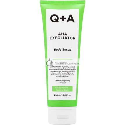 Q+A AHA Exfoliator Body Scrub for Rejuvenating Body Care 250ml
