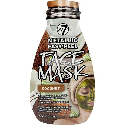 W7 Metallic Easy Peel Coconut Face Mask Skin Care Deep Clean and Purifying 10g