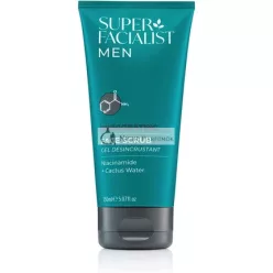   Super Facialist for Men Energising Face Wash with Vitamin B3 Gentle Exfoliator & Blackhead Remover Shea Butter & Almond Oil Vegan Friendly 150ml