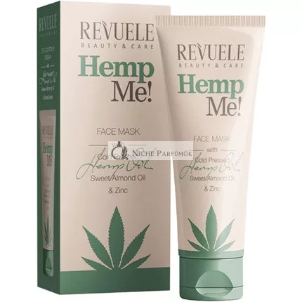 Revuele Hemp Me Bio 100% Pure Natural Face Mask with Cold-Pressed Hemp Sweet Almond Oil Zinc Removes Dead Skin Cells 80ml