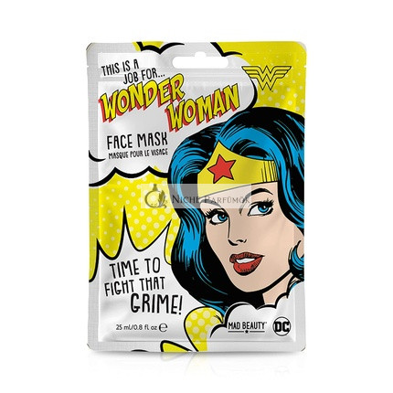 MAD Beauty DC Superheroes Wonder Woman Face Mask 31g Moisturizing and Refreshing Sheet Mask for Nourished Skin and a Beautiful Complexion