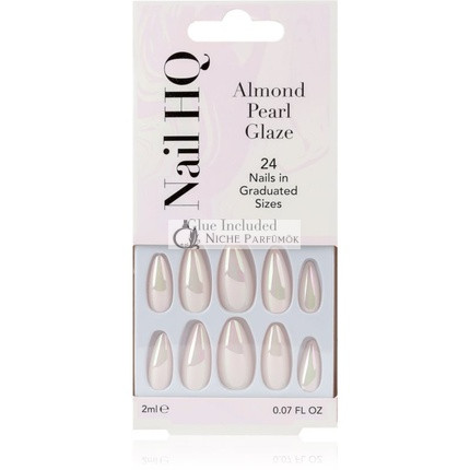 Nail HQ Almond False Nails Pearl Glaze 24 pcs