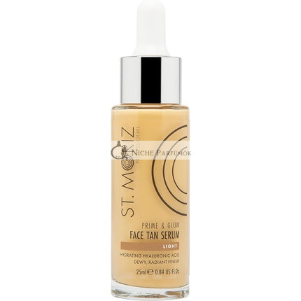 St Moriz Professional Prime & Glow Face Tan Serum Hydrating 2-in-1 Self Tan Face Serum & Makeup Primer With Hyaluronic Acid Dewy & Natural Buildable Fake Tan Vegan & Cruelty Free 25ml
