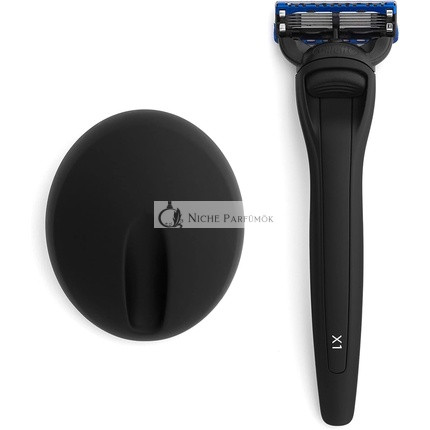 Bolin Webb Handle with Razor Stand in Matte Black with Gillette Fusion5 Blade Cartridge Technology - Award Winning Razors for Men - Made in England - Style X1