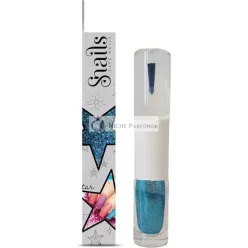   Snails Children's Glitter Nail Polish 2-in-1 Blue Top Coat & Glitter Powder Peel-Off Formula Removable Water-Based Safe Vegan