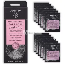   APIVITA Express Beauty Face Mask with Pink Clay Gentle Cleanser 12 Packets 0.27 Fl Oz
