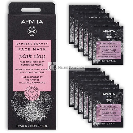 APIVITA Express Beauty Face Mask with Pink Clay Gentle Cleanser 12 Packets 0.27 Fl Oz