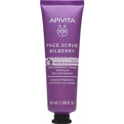 Apivita Face Scrub Bilberry Exfoliating Cream For Radiance With Blueberry 50ml