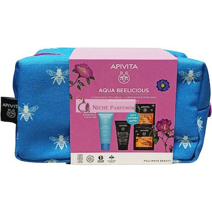 Apivita Promo Aqua Beelicious Hydrating Gel Cream With Rich Texture And Mini Black Cleansing Gel Gift Set For Hydration - Nourishment