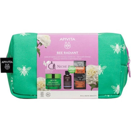 Apivita Promo Bee Radiant Cream For Aging Marks - Hydrating Texture With Free Cleansing Foam For Face And Eyes, Free Orange Face Mask - 1 Set