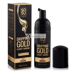   SOSU Dripping Gold Luxury Self Tanning Mousse 5 Oz Dark with Hyaluronic Acid and Vitamins A & E