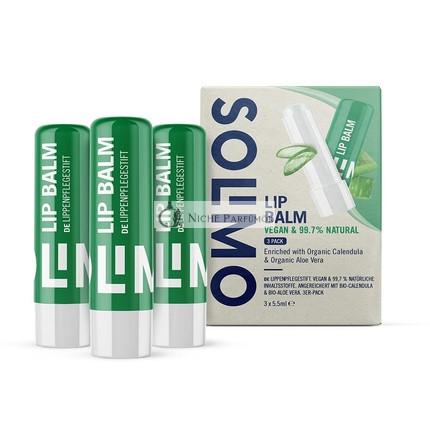 Amazon Brand Solimo Lip Balm Aloe Vera - Pack of 3