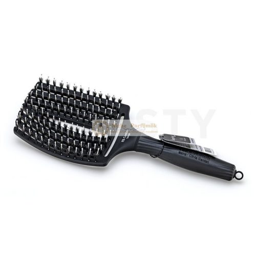 Olivia Garden Fingerbrush Combo Large Black Hair Brush with Nylon and Boar Bristles