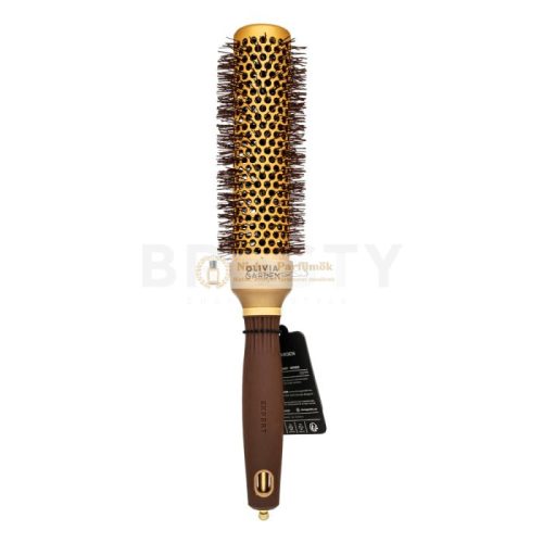 Olivia Garden Expert Blowout Shine Round Brush Wavy Bristles Gold & Brown 35 mm Hair Brush