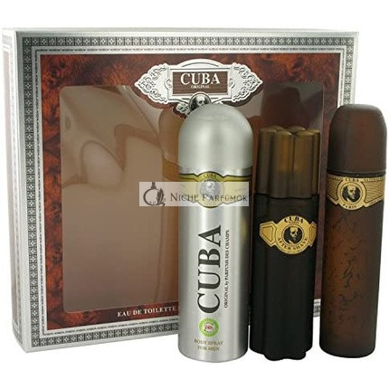 Cuba Gold by Fragluxe Gift Set - Eau De Toilette Spray + After Shave Spray + Body Deodorant Spray for Men