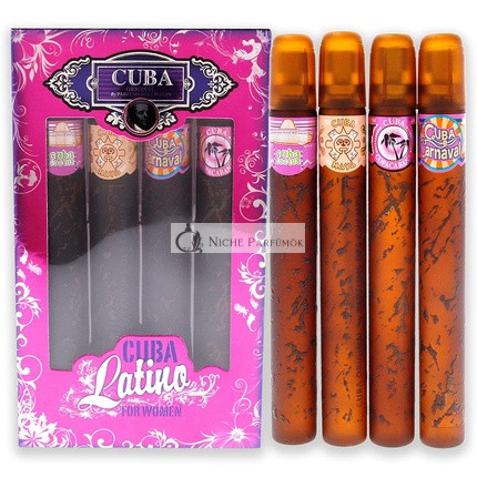 Cuba Cuba Latino Collection Women 4 Piece Gift Set 1.17oz - Copacabana, Maya, Carnaval EDP Spray (Cha-2549)