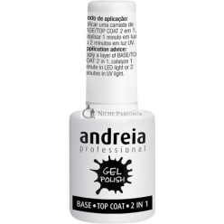   Andreia Gel Base Top Coat 2 In 1 Professional Gel Base Varnish - Top and Base Coat Gel for French Manicure Nail - Long Lasting DIY Nail Polish for Clear Tips 10.5ml
