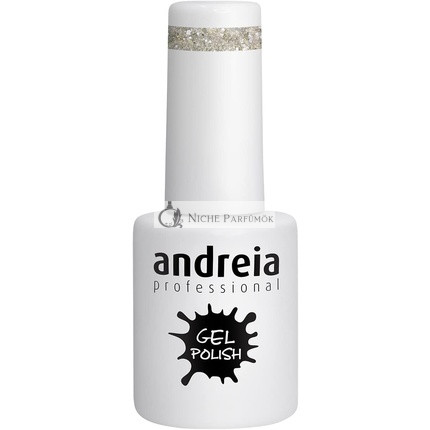 Andreia Semi-Permanent Nail Gel Polish Colour 254 Silver Glitter 10.5ml