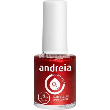 Andreia Halal Breathable Nail Polish Water Permeable Red Glossy Vegan and Cruelty-Free 10.5ml