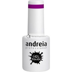   Andreia Semi-Permanent Nail Gel Polish for UV/LED Lamp Intense Shine and 4 weeks Lasting French Manicure Nail Gel Varnish Colour 266 Purple Shades of Grey 10.5ml