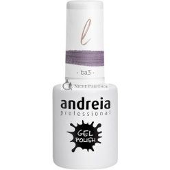   Andreia Semi-Permanent Nail Gel Polish for UV/LED Lamp Intense Shine and 4 weeks Lasting Varnish Colour BA3 Pink Glitter 10.5ml