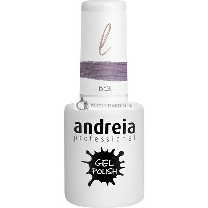 Andreia Semi-Permanent Nail Gel Polish for UV/LED Lamp Intense Shine and 4 weeks Lasting Varnish Colour BA3 Pink Glitter 10.5ml