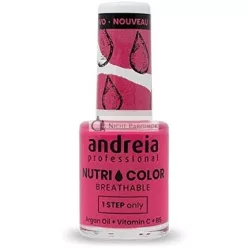   Andreia Professional NutriColor Breathable Nail Polish Vegan and Cruelty-Free DIY Nail Art with Long Lasting Gloss Finish Colour NC14 Pink 10.5ml
