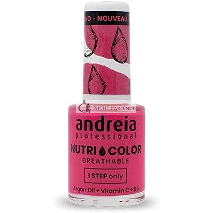 Andreia Professional NutriColor Breathable Nail Polish Vegan and Cruelty-Free DIY Nail Art with Long Lasting Gloss Finish Colour NC14 Pink 10.5ml