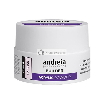 Andreia Professional Acrylic Builder Powder for Nail Extensions Soft Pink 20g - Salon Quality Self-Leveling and Long-Lasting