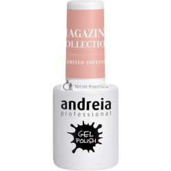   Andreia Semi-Permanent Nail Gel Polish for UV/LED Lamp Intense Shine and 4 weeks Lasting French Manicure Nail Gel Varnish Magazine Collection Colour MZ4 Light Nude 10.5ml