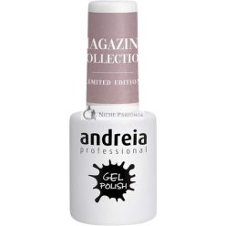   Andreia Semi-Permanent Nail Gel Polish for UV/LED Lamp Intense Shine and 4 weeks Lasting French Manicure Nail Gel Varnish Magazine Collection Colour MZ6 Grey Nude 10.5ml