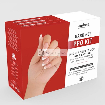 Andreia Professional Hard Gel Nail Kit PRO for Manicure and Gel Polish with Building Gel, Ultrabond Nail Primer, Nail Polish, Extra Glow, Prep Clean Cleanser, Nail File, Towel, and Brush