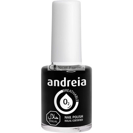 Andreia Halal Breathable Nail Polish Water Permeable Glossy Vegan and Cruelty-Free B21 Black Glossy 10.5ml