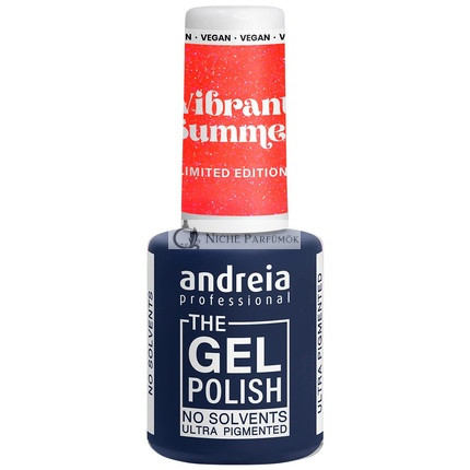 Andreia Professional Gel Nail Polish Solvent-Free Gel Limited Collection VS2 Neon Coral with Glitter