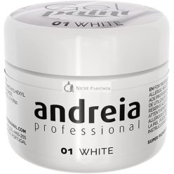   Andreia Professional Nail Art Design Gel Paint Pots Highly Pigmented Intense Colour No Flow High Viscosity UV Gel Paint for DIY Manicure Vegan 4g 01 White