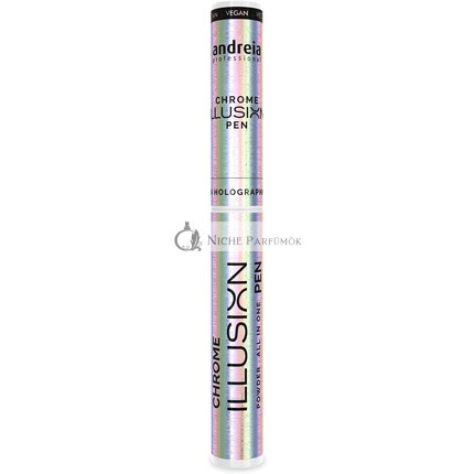 Andreia Professional Chrome Nail Powder Pen Nail Art All in One Illusion Pen For Gel Polish Manicure Colour 06 Holographic 0.5g