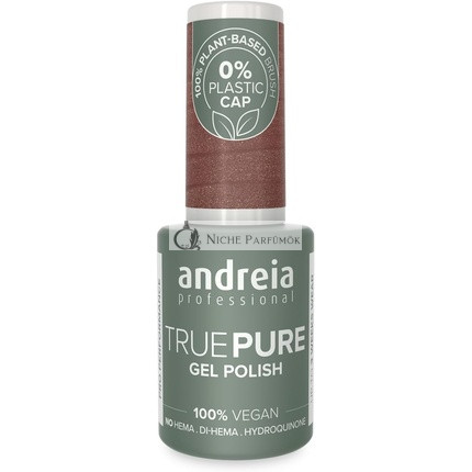 Andreia Professional Hema Free Gel Polish True Pure 21 Free and 100% Vegan for Sensitive Nails Colour T32 Brown with Gold Shimmer 10.5ml