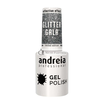 Andreia Glitter Gel Polish for UV/LED Lamp Color GG1 Silver Gray 10.5ml
