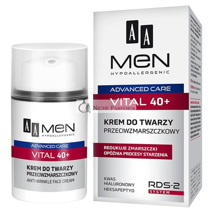 AA Men Advanced Care Vital 40+ Anti Wrinkle Hypoallergenic Face Cream 50ml