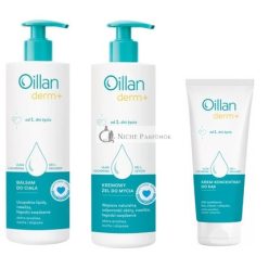   Oillan Derm Body Care Set - Body Balm 400ml, Cleansing Gel 400ml, Hand Cream Concentrate 75ml