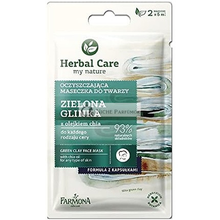 Green Clay Face Mask with Chia Oil for Any Type of Skin Farmona Herbal Care my Nature 2 x 5 ml / 0.34 Fl.Oz.