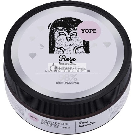 YOPE Natural Nourishing Body Butter with Rose Extract Shea Butter Murumuru Butter Avocado Oil Olive Oils Moisturizing 98% Natural Ingredients Rose and Boswellia 200ml