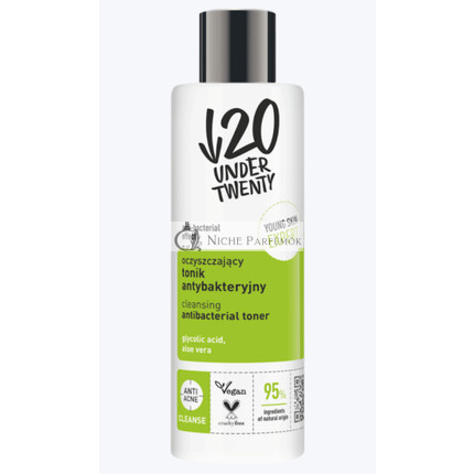 Under Twenty Anti-Acne 95% Natural Cleansing Antibacterial Toner Vegan 200ml