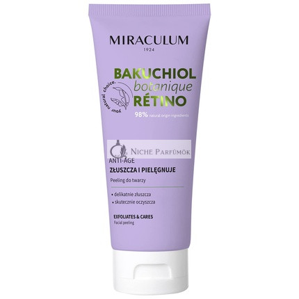 Miraculum Bakuchiol Face Peeling Blackhead Removal Facial Cleansing for Impure Skin Anti-Aging Peeling and Mask for All Skin Types 100ml