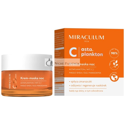 Miraculum Asta.Plankton C Cream Mask with Astaxanthin and Vitamin C Hydrolat from Orange 98% Natural Ingredients