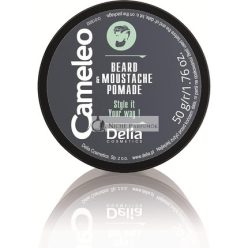   Cameleo Men Beard & Moustache Pomade Moisturizer Conditioner Softening and Grooming Beard Pomade for Styling Facial Hair Shea Butter & Argan Oil Light Formula 50ml