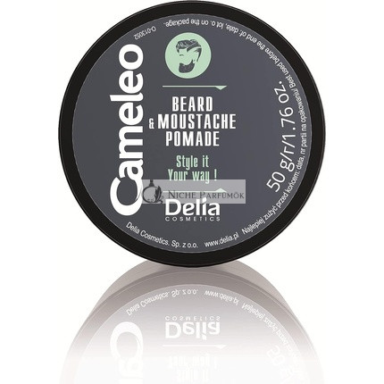 Cameleo Men Beard & Moustache Pomade Moisturizer Conditioner Softening and Grooming Beard Pomade for Styling Facial Hair Shea Butter & Argan Oil Light Formula 50ml