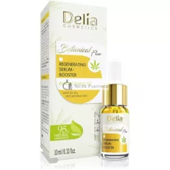   Delia Cosmetics Botanical Flow Regenerating Face Serum Booster 95% Natural Ingredients Hemp Oil Dry Sensitive Skin Quickly Deeply Absorbed Effective 10ml Transparent