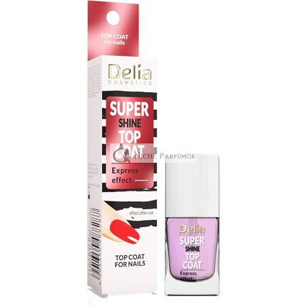 Delia Cosmetics Super Shine Top Coat Strengthening & Protecting Nail Plate with Acai Berry Oil Fast Dry 11ml